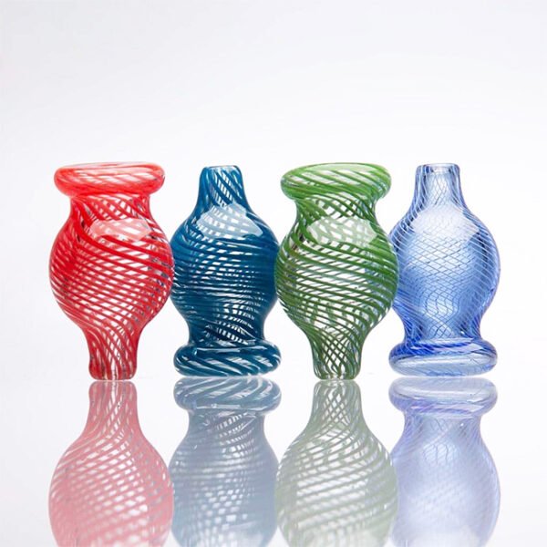 SMOQ GLASS 2 INCH ROUND  GLASS CARB CAP  FOR PUFFCO ASSORTED COLORS "CP93Z"