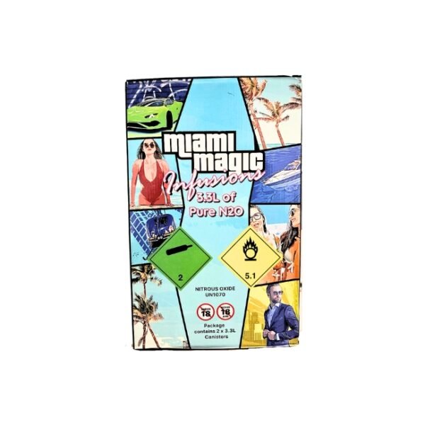 MIAMI MAGIC BY INFUSION PURE N2O 2050GM (3.3L) XL CYLINDER CHARGER 2CT/ BOX