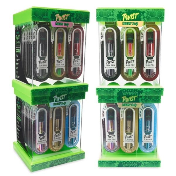 OOZE TWIST SLIM PEN 2.0 BATTERY 320mAH ASSORTED COLOR 48CT DISPLAY