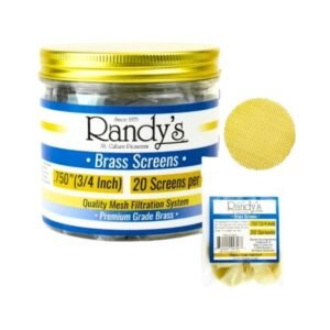RANDYS BRASS SCREEN JAR 36 CT SCREENS TOTAL / JAR  (.750 (3/4inch)  BRASS SCREEN)