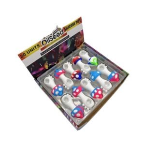 OILSEED MUSHROOM HIGH QUALITY ASSORTED COLOR SILICONE HAND PIPE 20CT/ BOX
