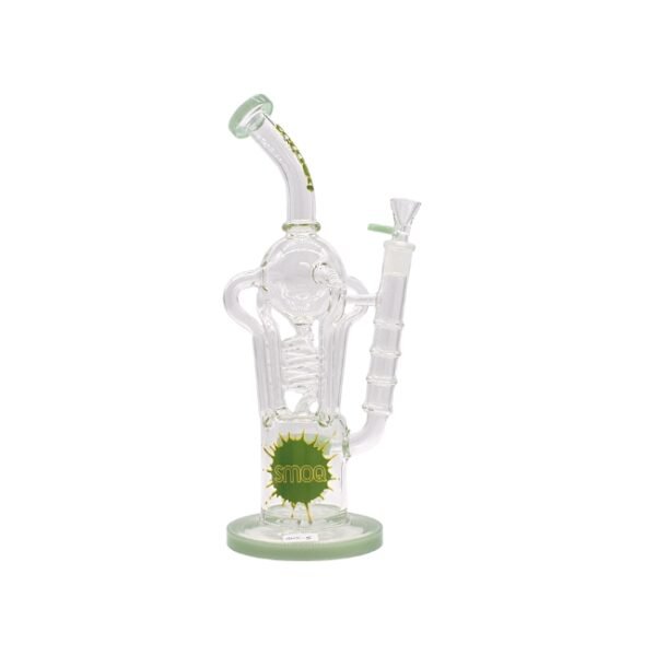 SMOQ GLASS 12" SHOWER HEAD DESIGN RECYCLER WATER PIPE