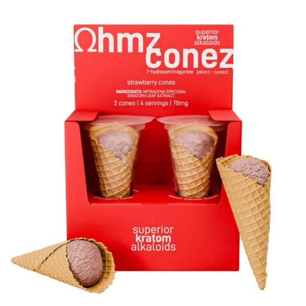 EAT OHMZ CONEZ BY EXODUS 7-HYDROXY KRATOM 70MG CONES 2CT/ BOX