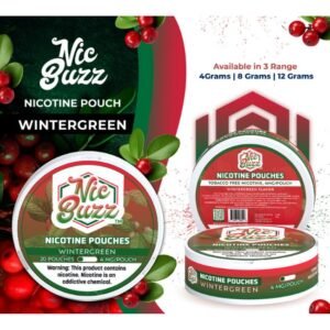 NIC BUZZ  NICOTINE - 5 CANS / PACK "20 POUCHES PER CAN"