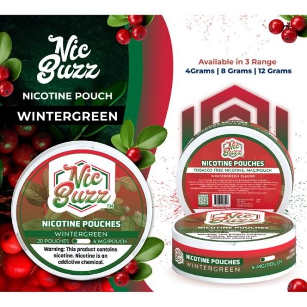 NIC BUZZ  NICOTINE - 5 CANS / PACK "20 POUCHES PER CAN"
