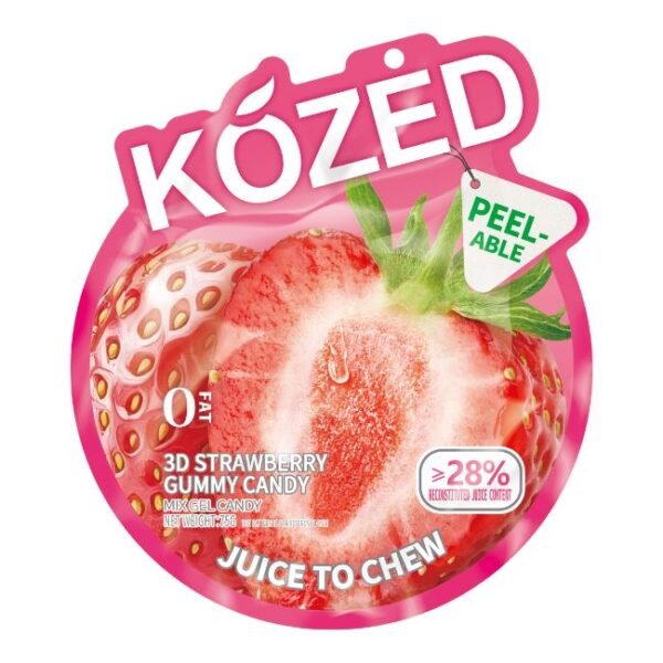 KOZED PEELABLE HALAL GUMMY CANDY DISPLAY OF 10 BAGS