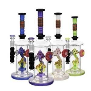 12" MUSHROOM PERC DESIGN GLASS WATER PIPE