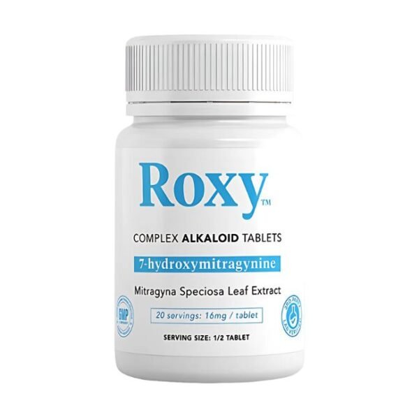 ROXY 7-HYDROXY MITRAGYNINE LEAF EXTRACT ALKELOID 16MG TABLET MINT 10CT BOTTLE