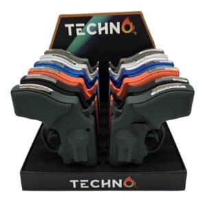 TECHNO METAL REVOLVER TORCH LIGHTER 12CT/ DISPLAY