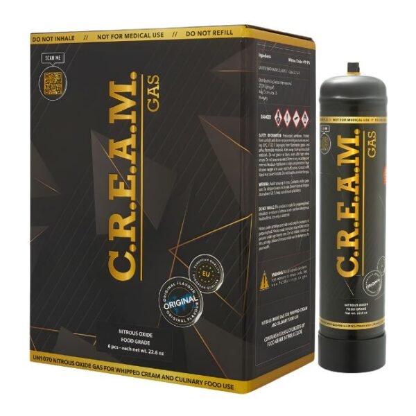 CREAM GAS 640GM 22.6OZ (0.95L) CYLINDER CHARGER 6CT/ BOX