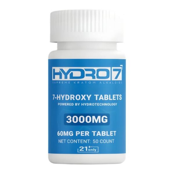 HYDRO 7-HYDROXY SUPREME KRATOM ALKALOID 60MG PER TABLET 50CT JAR
