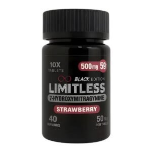 LIMITLESS 7-HYDROXYMITRAGYNINE PRE PRICE $59.99 BLACK EDITION 50MG PER TABLET 10CT/ JAR