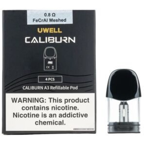 UWELL CALIBURN A3S 2ML (0.8OHM) FeCrAI MESHED REPLACEMENT PODS 4PK/ BOX
