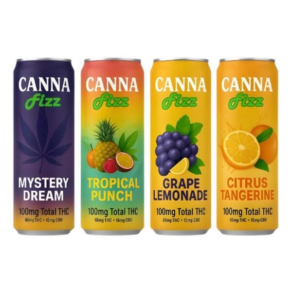 CANNA FIZZ DRINK 85MG THC + 15MG CBD (12OZ 355ML/ CAN) 4PK
