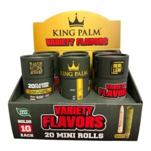 KING PALM MINI VARIETY FLAVORED 1GM ROLLS 20CT/6PK DISPLAY