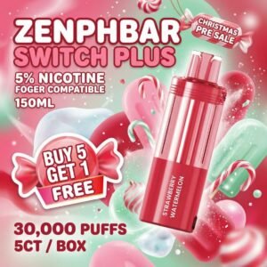 ZENPHBAR SWITCH PLUS 5%  (FOGER COMPATIBLE)  DISPOSABLE POD (150ML) 30K PUFFS 5CT/ BOX (BUY 5 GET 1)