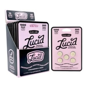 LUCID PROPRIETARY KRATOM SUPPLEMENT BLACK LABEL 200MG PER TABLET 5CT/10PK