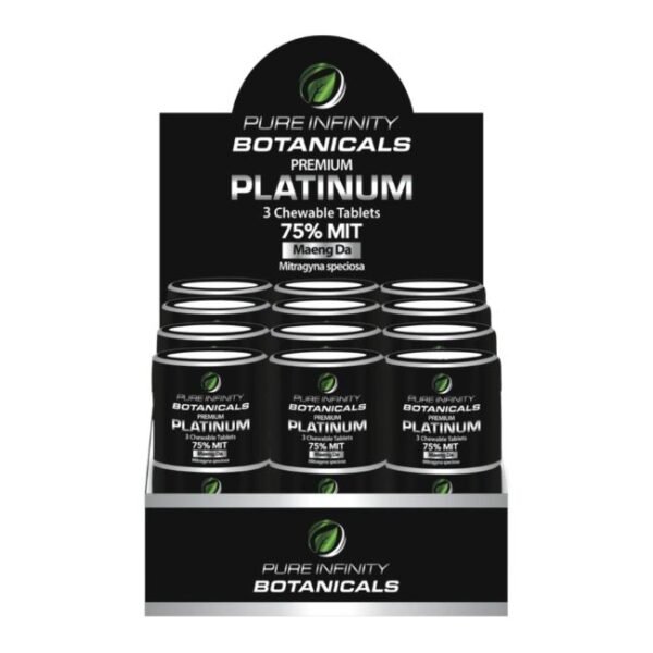 PURE INFINITY BOTANICALS PLATINUM MIT MAENGDA 75MG CHEWABLE TABLETS 3CT/ 18PK