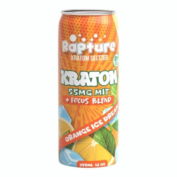 RAPTURE FOCUS BLEND KRATOM INFUSED SELTZER DRINK 55MG MIT (12OZ  354ML/ CAN) SINGLE