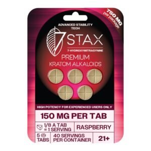 STAX 7-HYDROXY PREMIUM KRATOM ALKALOIDS 150MG PER TABLET 5CT/10PK
